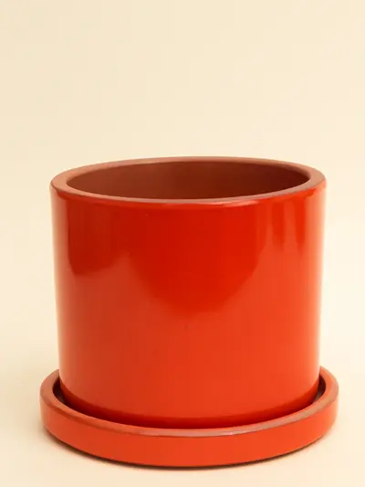 Turuncu Sırlı Silindir Ø12cm